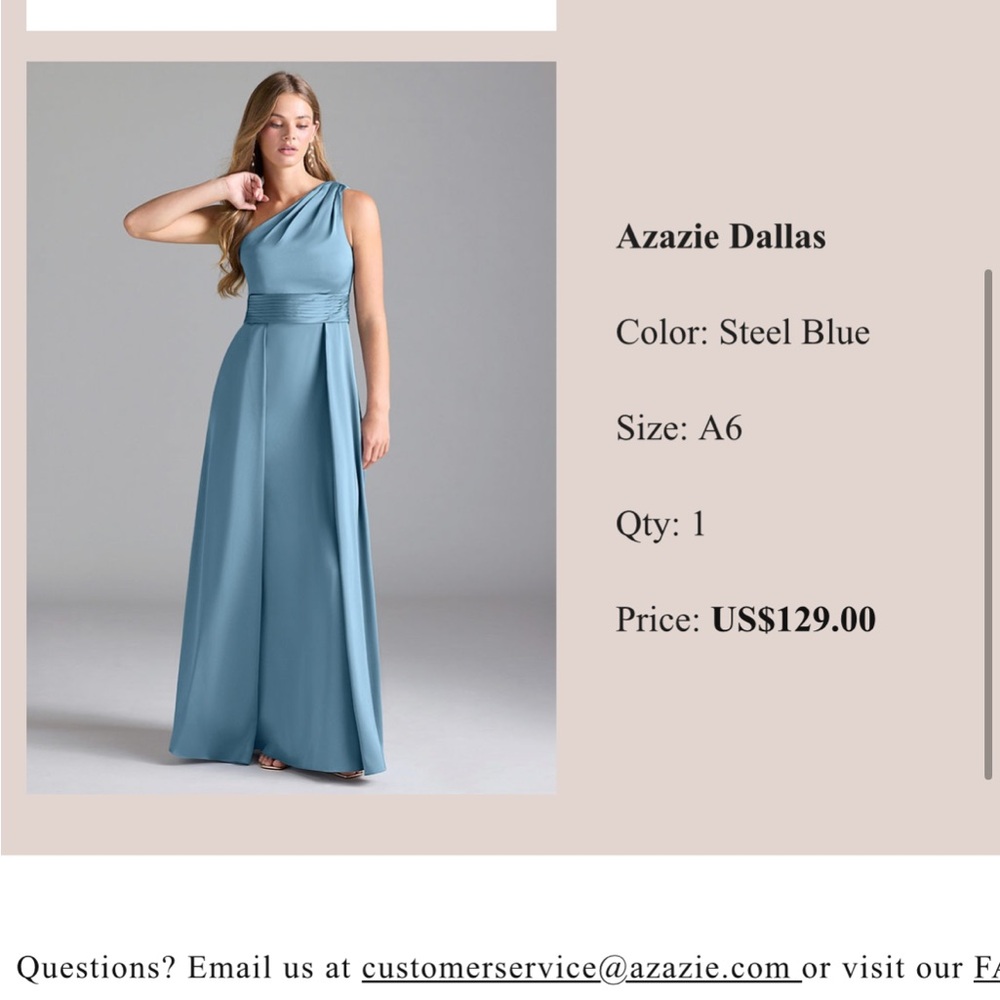 Azazie Dallas dress steel blue